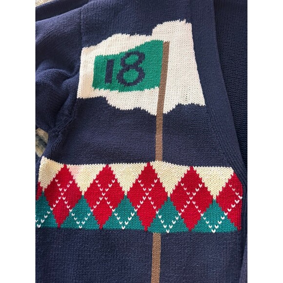 Disney Mickey VTG Green/Blue Mens Golf Cardigan Sweater XL? SEE MEASUREMENTS - Picture 10 of 12